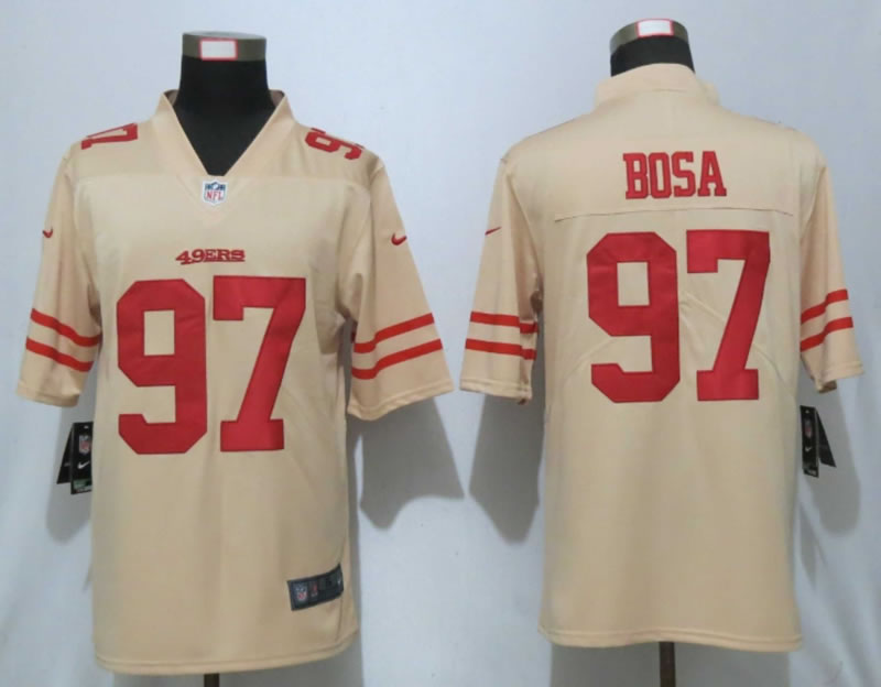 Nike San Francisco 49ers 97 Bosa Vapor Untouchable Nike Gold Inverted Legend Jersey,We sell and wholesale Nike San Francisco 49ers 97 Bosa Vapor Untouchable Nike Gold Inverted Legend Jersey on line form chian!